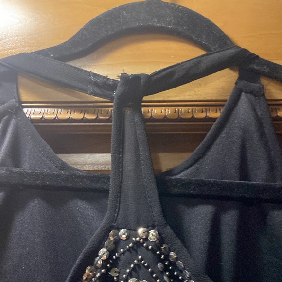 Adrianna Papell Halter Beaded Bodice Gown Size 8 - Picture 7 of 8